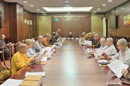 Ban Hoằng pháp Phật giáo TP.HCM họp rà roát công tác tổ chức hội thi diễn giảng, ngày 16-7-2023