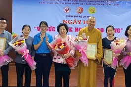 Đại diện các đơn vị phối hợp thực hiện chương trình an sinh xã hội, chăm lo cho công nhân