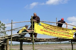  Hội Từ thiện chùa Tường Nguyên sẽ xây dựng cây cầu tạm tại xã Ngọc Biên, H.Trà Cú bằng bê-tông, cốt thép - Ảnh: TN