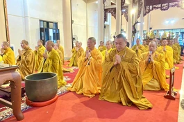 Chư Tăng trường hạ chùa Trúc Lâm Thường Trường cử hành lễ tạ pháp khóa hậu An cư kiết hạ