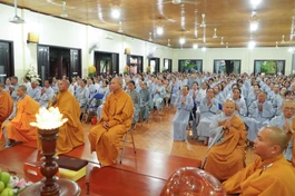 Hơn 500 Phật tử đã vân tập về tổ đình Vạn Đức tu Ngày an lạc