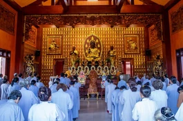 Trang nghiêm khóa tu "Một ngày an lạc" tại chùa Minh Hiệp, H.Xuân Lộc