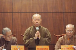 Thượng tọa Thích Quang Thạnh chủ trì buổi họp Thường trực Ban Giáo dục Phật giáo TP.HCM