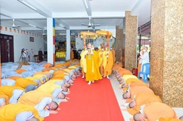 Cung thỉnh Giới sư tại Đại giới đàn Niệm Nghĩa (năm 2022) do Ban Trị sự GHPGVN tỉnh tổ chức