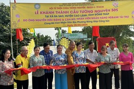 Cắt băng khánh thành cầu Tường Nguyên 505 tại xã Ba Sao, H.Cao Lãnh