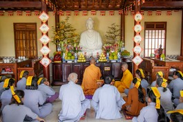 Đạo tràng Từ Nghiêm trang nghiêm diễn ra lễ cầu an đầu năm