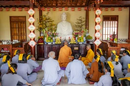 Đạo tràng Từ Nghiêm trang nghiêm diễn ra lễ cầu an đầu năm