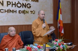 Thượng tọa Thích Đức Thiện chủ trì buổi họp thống nhất một số nội dung quan trọng liên quan tổ chức Đại lễ Vesak