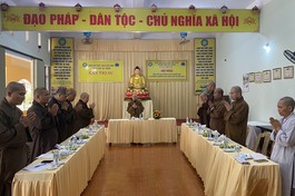  Thường trực Ban Trị sự GHPGVN TP.Quy Nhơn họp triển khai hoạt động Phật sự 6 tháng đầu năm 2024