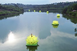 Chùa Phước Quang hạ thủy 7 đóa sen kính mừng Phật đản