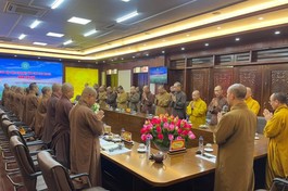 Chư tôn đức Ban Trị sự Phật giáo tỉnh họp vào sáng 3-6