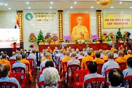 Hội thi diễn giảng cấp Thành phố (2023) do Ban Hoằng pháp GHPGVN TP.HCM tổ chức tại Việt Nam Quốc Tự - Ảnh: T.N