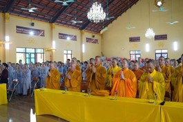 Tại trường hạ tổ đình Trung Hậu - nơi có 92 hành giả an cư thuộc H.Mê Linh và H.Đông Anh.