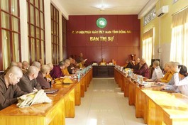 Buổi họp của Ban Thường trực Ban Trị sự tỉnh tại Trụ sở Ban Trị sự - chùa Tỉnh Hội