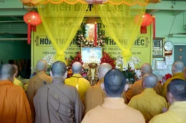 Chư tôn đức thành kính tưởng niệm Trưởng lão Hòa thượng Thích Huệ Thành