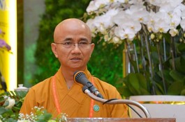 Thượng tọa Thích Thiện Quý, Ủy viên Hội đồng Trị sự GHPGVN, Phó Trưởng ban kiêm Chánh Thư ký Ban Trị sự GHPGVN TP.HCM, Ủy viên Ủy ban MTTQVN TP.HCM khóa XI (2019-2024) - Ảnh: B.Toàn