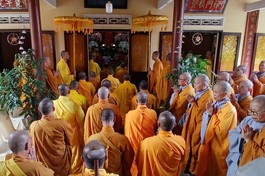 Chư Tăng Ni tại Lễ tưởng niệm húy nhật lần thứ 2 Trưởng lão Hòa thượng Thích Ngộ Tánh