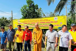 Khởi công xây dựng cầu Tường Nguyên 527 tại xã Đông Phước - Ảnh: TN