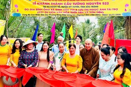 Cắt băng khánh thành, đưa vào sử dụng cây cầu Tường Nguyên 522, tại tỉnh Sóc Trang - Ảnh: T.N