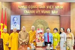 Thường trực Ban Trị sự TP.Vũng Tàu chúc Tết Ất Tỵ đến lãnh đạo Thành ủy TP.Vũng Tàu