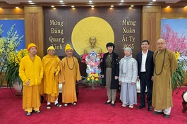 Hòa thượng Thích Thanh Tân chúc Tết lãnh đạo Tỉnh ủy tỉnh Lâm Đồng