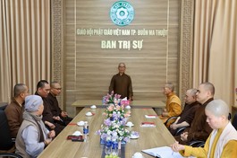 Thường trực Ban Trị sự GHPGVN TP.Buôn Ma Thuột họp triển khai kế hoạch tổ chức Đại lễ Phật đản Phật lịch 2569