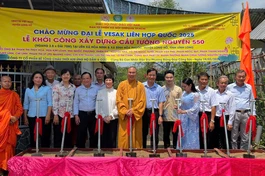 Khởi công xây dựng cầu Tường Nguyên số 550 tại H.Long Hồ - Ảnh: T.N