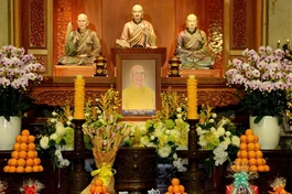 Di ảnh Trưởng lão Hòa thượng Thích Từ Nhơn tại Tổ đường Việt Nam Quốc Tự - Ảnh: Bảo Toàn/BGN