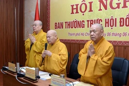 Trưởng lão Hòa thượng Thích Thiện Nhơn làm Trưởng ban Chỉ đạo Trung ương về công tác sáp nhập Ban Trị sự GHPGVN tỉnh, thành - Ảnh: Bảo Toàn/BGN