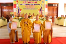  Thượng tọa Thích Trí Thọ trao quyết định bổ nhiệm đến 3 vị tân trụ trì