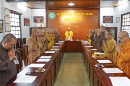 Ban Thường trực Ban Trị sự GHPGVN tỉnh họp hiệp thương nhân sự 12 ban chuyên môn