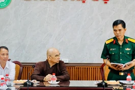 Buổi họp thống nhất phương án xây dựng công trình thể dục thể thao ngoài trời trong khuôn viên chùa Tỉnh Hội