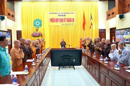 Buổi họp Ban Thường trực Ban Trị sự tỉnh An Giang tại Văn phòng Ban Trị sự - chùa Bình An