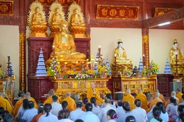 Hòa thượng Thích Bảo Nghiêm có thời pháp cho chư Tăng Ni, Phật tử tại Trung tâm Văn hóa Phật giáo tỉnh Hà Tĩnh