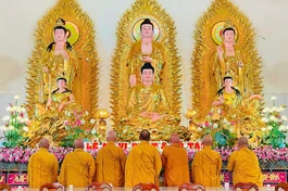 Lễ an vị tôn tượng Đức Phật Thích Ca, Bồ-tát Văn Thù và Bồ-tát Phổ Hiền tại chùa Thiên Thới