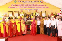 Đặt đá khởi công Văn phòng 2 - Ban Trị sự Phật giáo tỉnh tại chùa Hòa Long