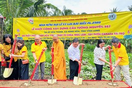 Chùa Tường Nguyên khởi công cầu bê-tông số 557 tại xã Hòa Hùng, tỉnh Vĩnh Long
