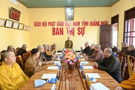 Ban Trị sự GHPGVN tỉnh họp thường kỳ tại Văn phòng 2 - chùa Huệ Chiếu (P.Kon Tum) 