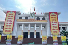 Hội trường Trung tâm Hội nghị tỉnh Điện Biên, nơi diễn ra hai ngày Đại hội đại biểu Phật giáo tỉnh