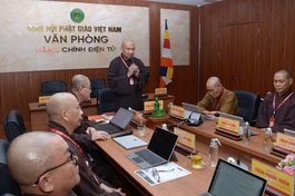Họp giao ban của Văn phòng II T.Ư, tại thiền viện Quảng Đức - Ảnh: Bảo Toàn/BGN