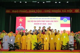 Đại hội đại biểu Phật giáo tỉnh Cao Bằng diễn ra thành công suy cử 30 thành viên Ban Trị sự - Ảnh: Hoàng Tuấn 