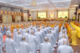 Trang nghiêm khai mạc Đại giới đàn Thanh Kiểm Phật lịch 2570, tại Việt Nam Quốc Tự - Ảnh: Bảo Toàn/BGN