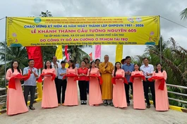 Chùa khánh thành cầu Tường Nguyên 605, tại ấp Ngãi Tăng, xã Cù Lao Dung, TP.Cần Thơ 