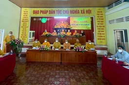 Phật giáo tỉnh Vĩnh Long tổng kết công tác Phật sự năm 2021 - Ảnh: Ban TT-TT tỉnh Phật giáo tỉnh Vĩnh Long 