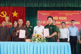 Ban Trị sự GHPGVN huyện Củ Chi ký kết phối hợp hoạt động với Ban Chỉ huy Quân sự huyện vào sáng 7-6