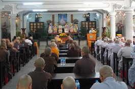 Đại diện chính quyền quận Gò Vấp thông tin về tình hình kinh tế, chính trị, xã hội trên địa bàn quận 