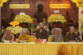 Thượng tọa Thích Thiện Bửu phát biểu khai mạc