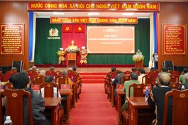 Quang cảnh buổi gặp mặt tại hội trường Côn an tỉnh Đắk Nông