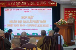 Lãnh đạo Q.3 tổ chức họp mặt Tăng Ni nhân Đại lễ Phật đản Phật lịch 2567.