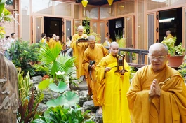 Cung nghinh chư tôn đức chứng minh dự lễ Vu lan - Báo hiếu tại chùa Phước Điền, H.Củ Chi, TP.HCM